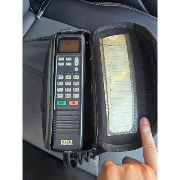 Other - Vintage OKI UM9038 Brick Telephone Car Cell Phone Battery Car Adapter Case VIDEO